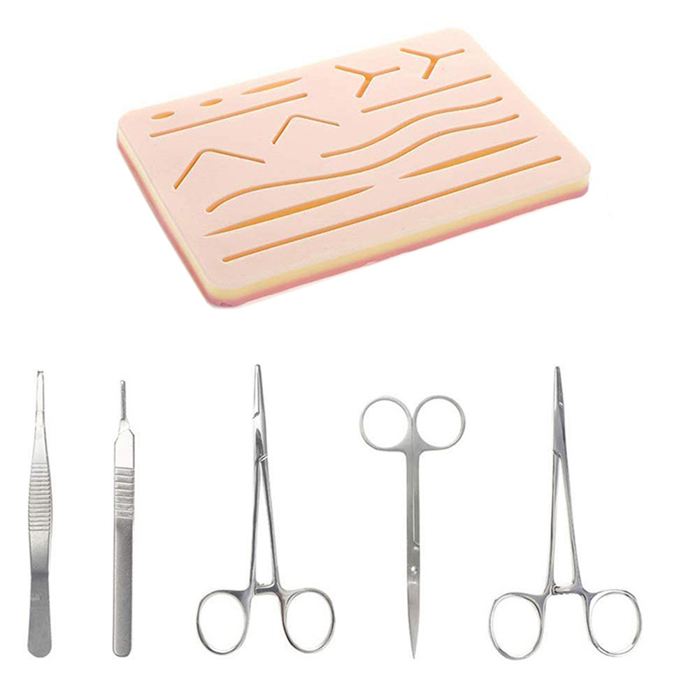 17 ชิ้น/เซ็ต Skin Suture Kit นักเรียนแพทย์ผ่าตัด Suture Practice ชุดผ่าตัดผิวใช้งาน Suture อุปกรณ์การสอน
