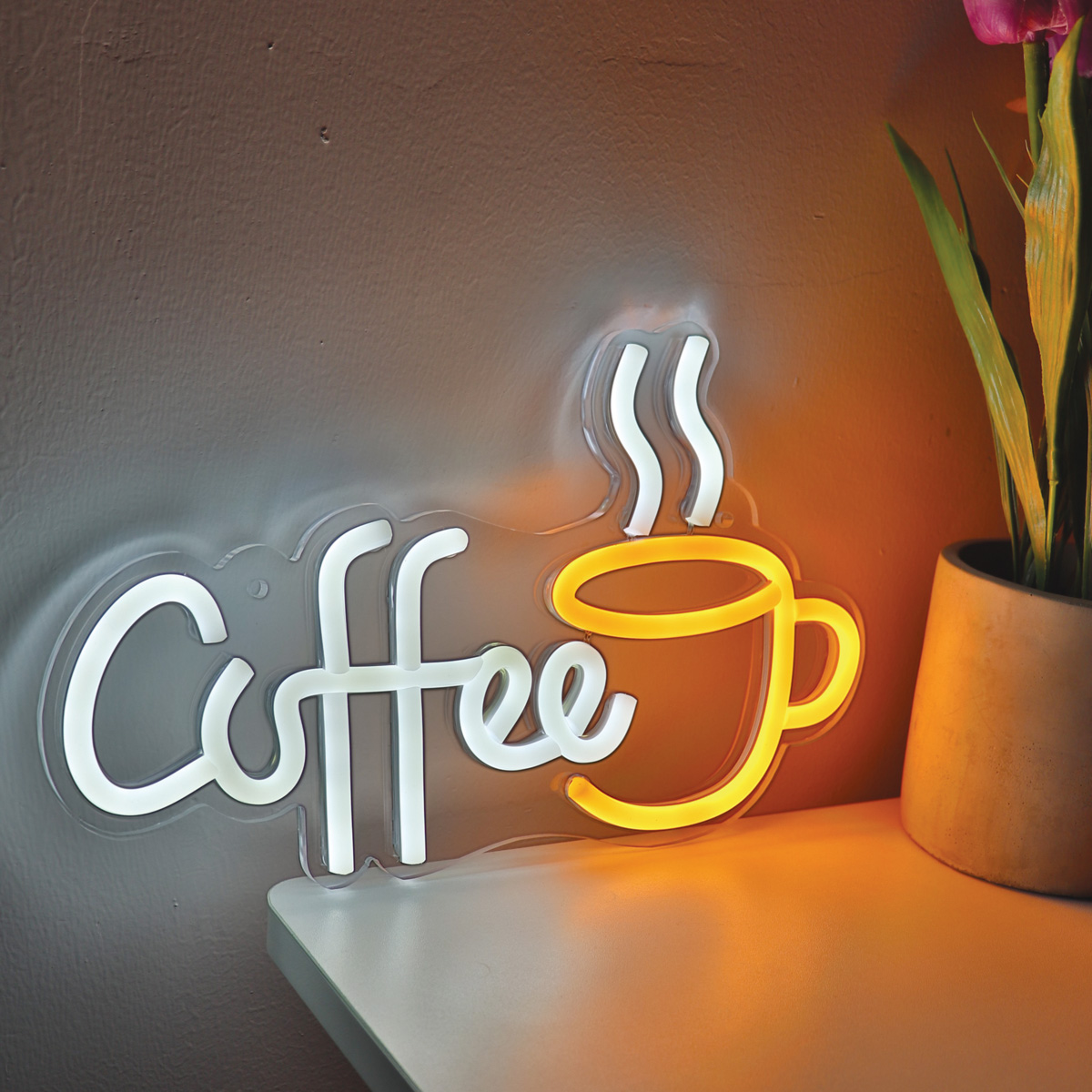 1pc criativo café com copo led sinal de néon luz para sala festa pub clube leite chá café decoração da parede 11.1 ''* 6.73''