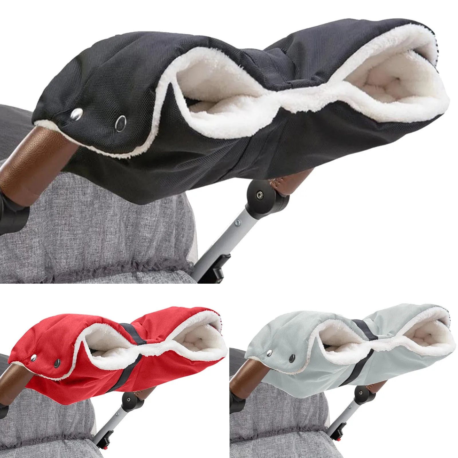 1 Set Gloves Glove Baby Stroller Accessories  Keep Stroller Warm Gloves W Detachable Warm Fleece Windproof Warm Handbags