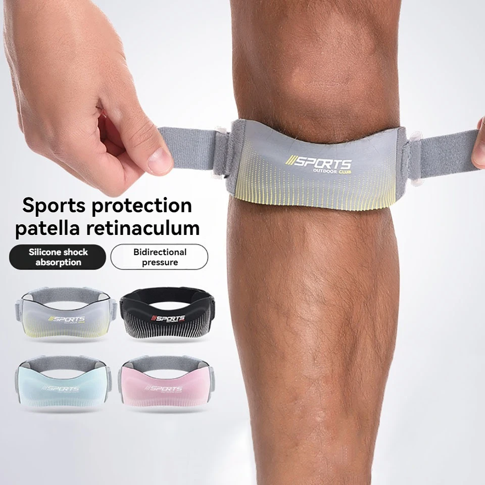 GOBYGO, 1 Uds., rodilleras deportivas de compresión con correa para rótula, rodilleras ajustables para correr al aire libre, absorción de impacto, cuerda para saltar Unisex