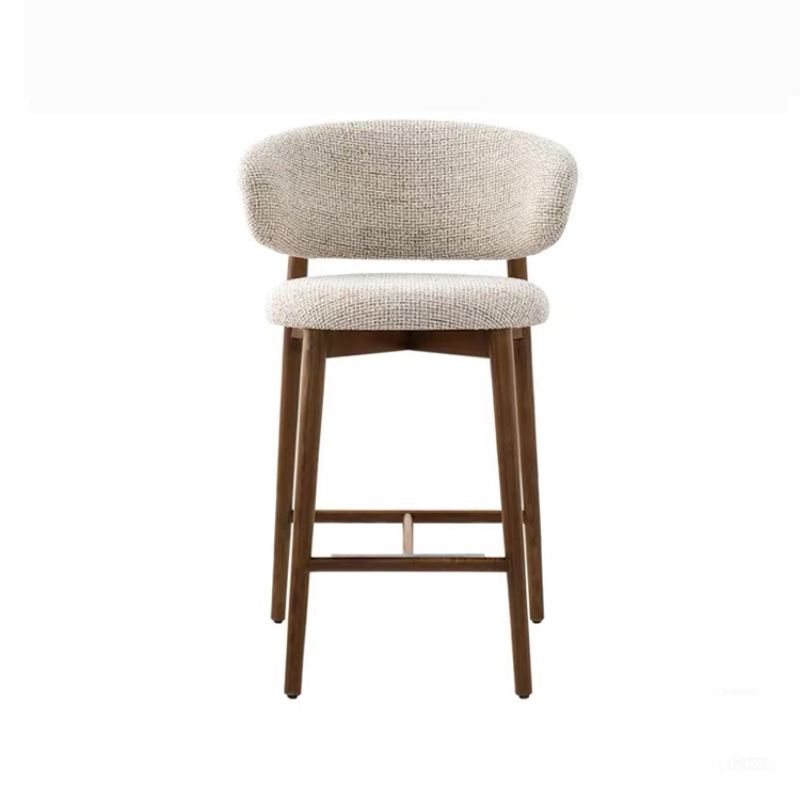 Taburetes de Bar traseros de China, taburetes de Bar de cocina modernos y resistentes de nogal comercial de madera, Barhocker de isla para sala de estar, muebles de alta gama