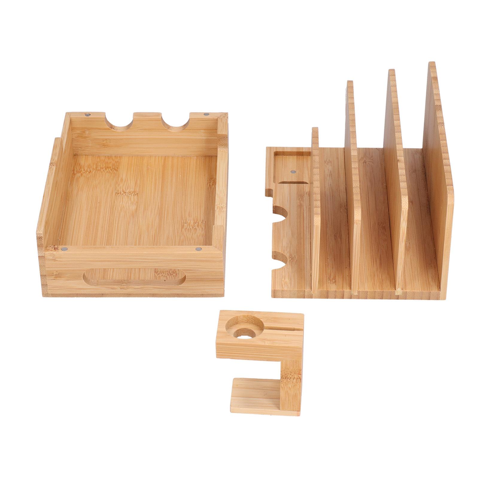 Eco-Friendly Bamboo Charging Station & Organizer for multiple Devices - Compatible & Stylish