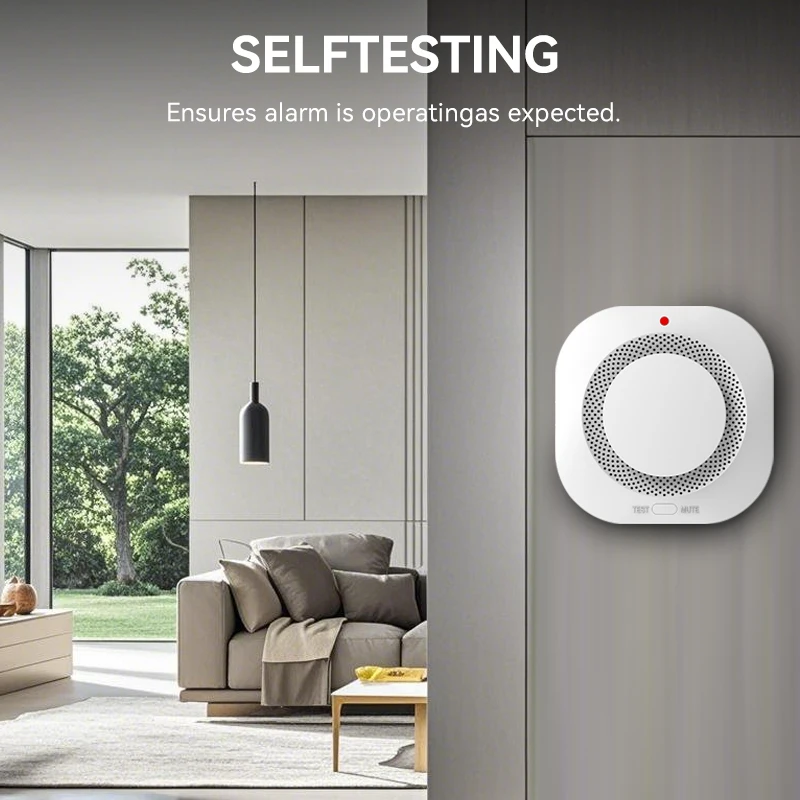 Smart Smoke Detector Security Protection Smoke Alarm Fire Protection For Home Security Via Smart Life App ﻿
