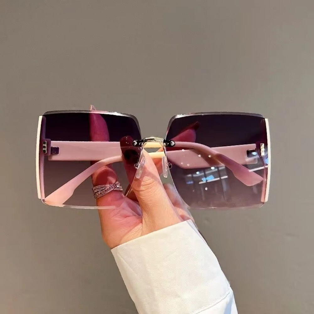 여성을위한 사각형 Frameless 레트로 선글라스 패션 빈티지 안경 남성 럭셔리 트렌드 브랜드 디자이너 Shades Eyewear