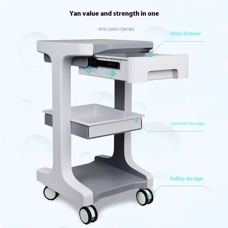 Foldable Salon Cart Drawers Beauty Salons Space-saving Anti-bumping Design Load-bearing Universal Wheels Beauty Salon Trolley
