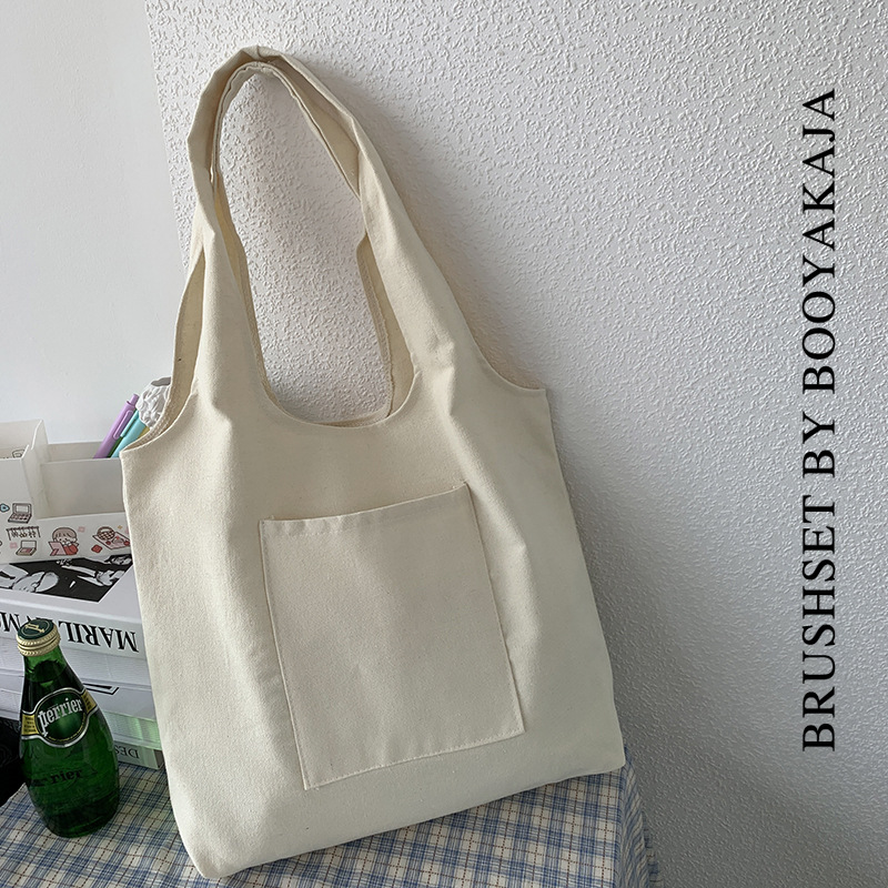 French Style Canvas Bag 2025 New Women's Large Capacity Single Shoulder Backpack Versatile Bookbag Handbag Trendy Student Bag