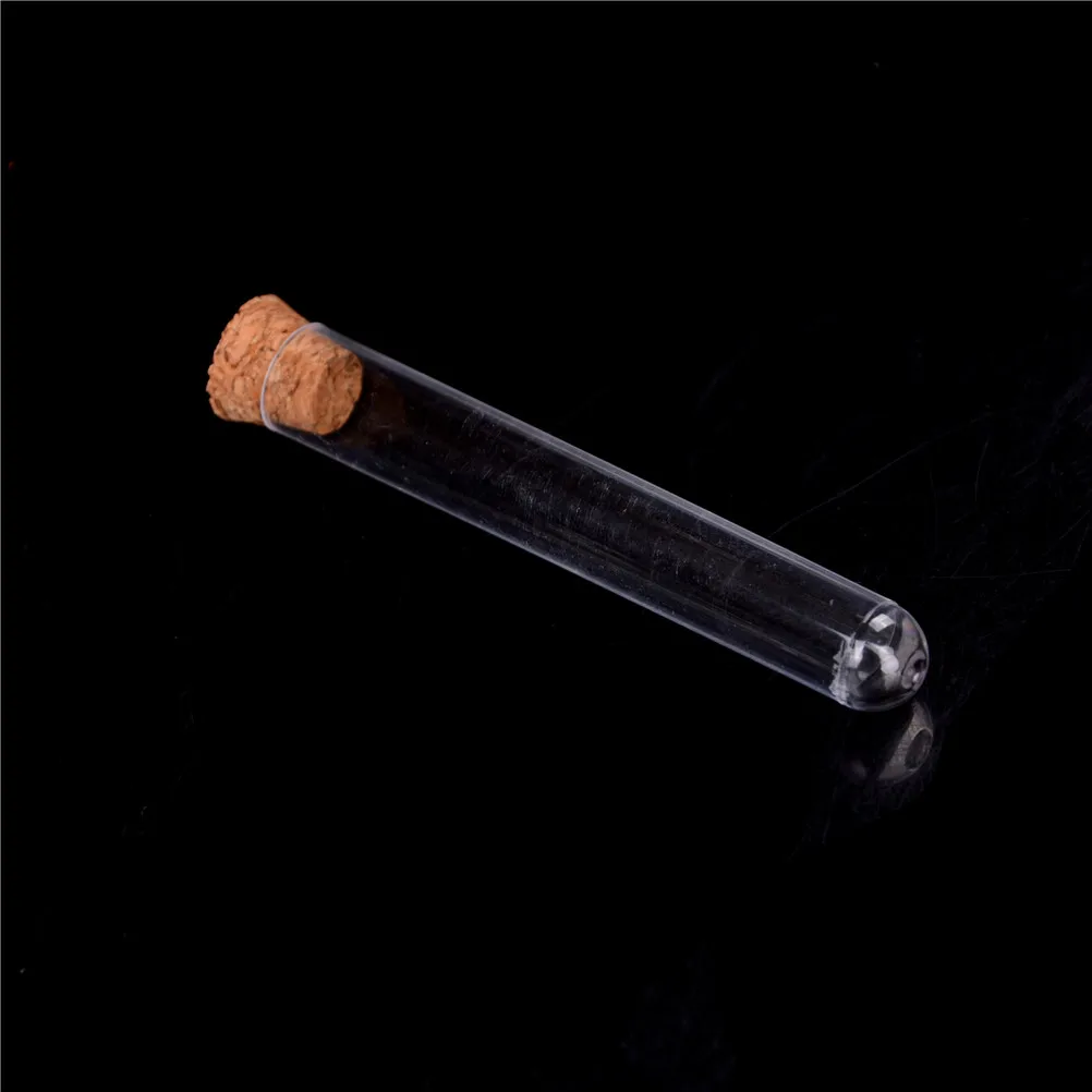Tubo de ensayo de plástico de 15x100mm con corcho 6 pulgadas 20ml claro, Pack10, tubo de regalo para experimento de laboratorio, botella rellenable