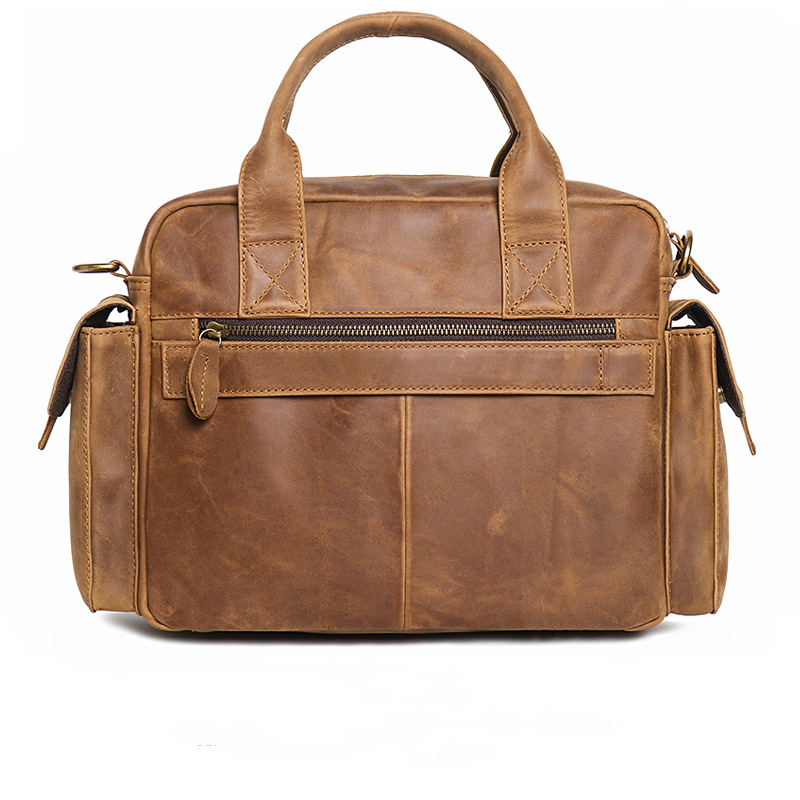 Highend vintage a4 marrom preto 100% couro genuíno executivo escritório homens pasta saco do mensageiro carteira bolsa m1636