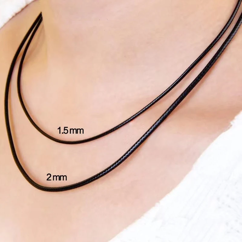 หนังสีดำสร้อยคอสร้อยคอ Diy ผู้หญิงผู้ชาย Handmade Braid เชือกสร้อยคอยาว40/50/60/70ซม.จี้คอเครื่องประดับของขวัญ