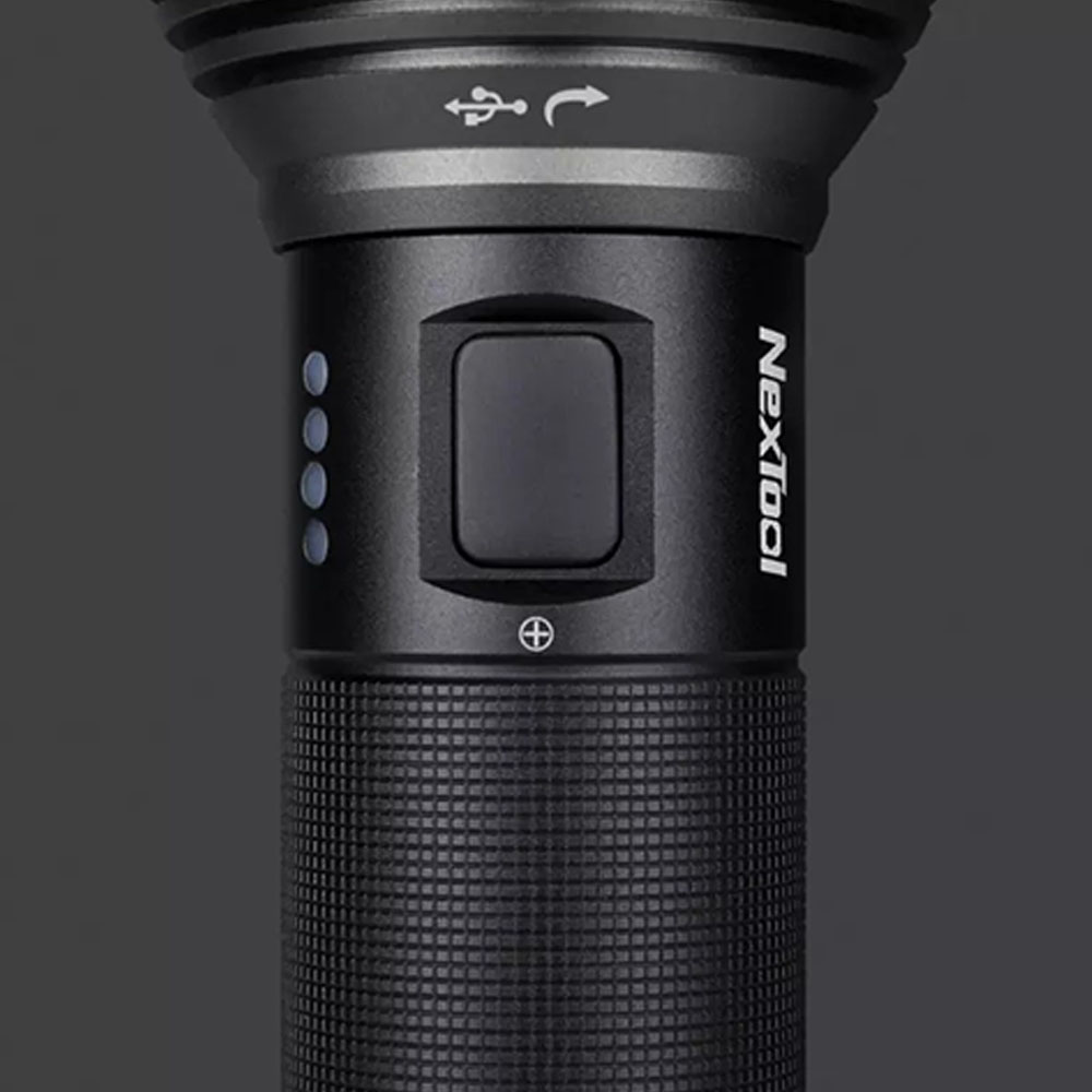 Nextool wiederaufladbare Taschenlampe, 5000 mAh, 2000 lm, 380 m, 5 Modi, IPX7, wasserdichtes LED-Licht, Typ-C-Suchlampe für Camping im Freien