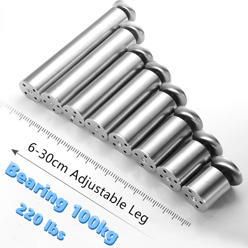 Patas ajustables de acero inoxidable para muebles, patas para gabinete, mesa, sofá cama, patas para muebles, 6-30cm