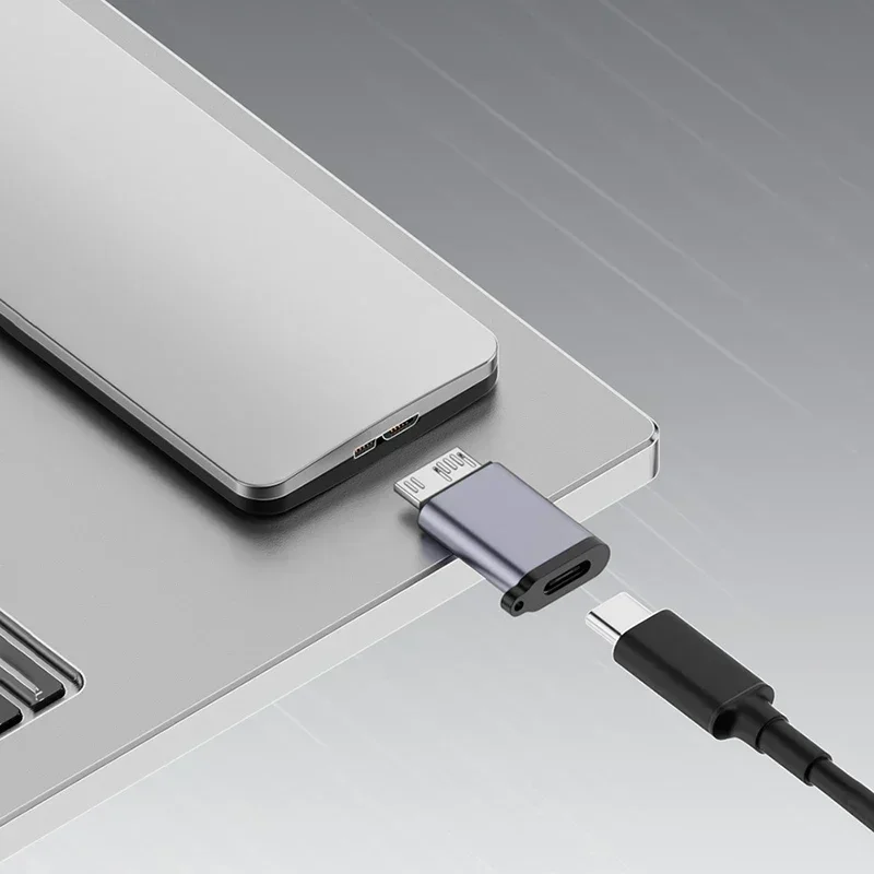 Adaptateur Micro B USB 3.0 Alemle Vers Typ C Buchse, Stecker für Disque Dur Externe HDD, Sengble