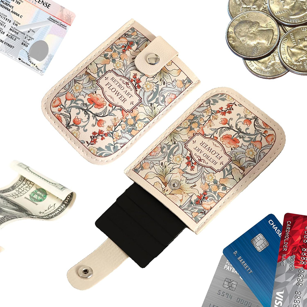 Laminated Concealed Mini Card Wallet Pull-out Type Credit Card Case Business Card Case RFID Blocking PVC ID Card Holder