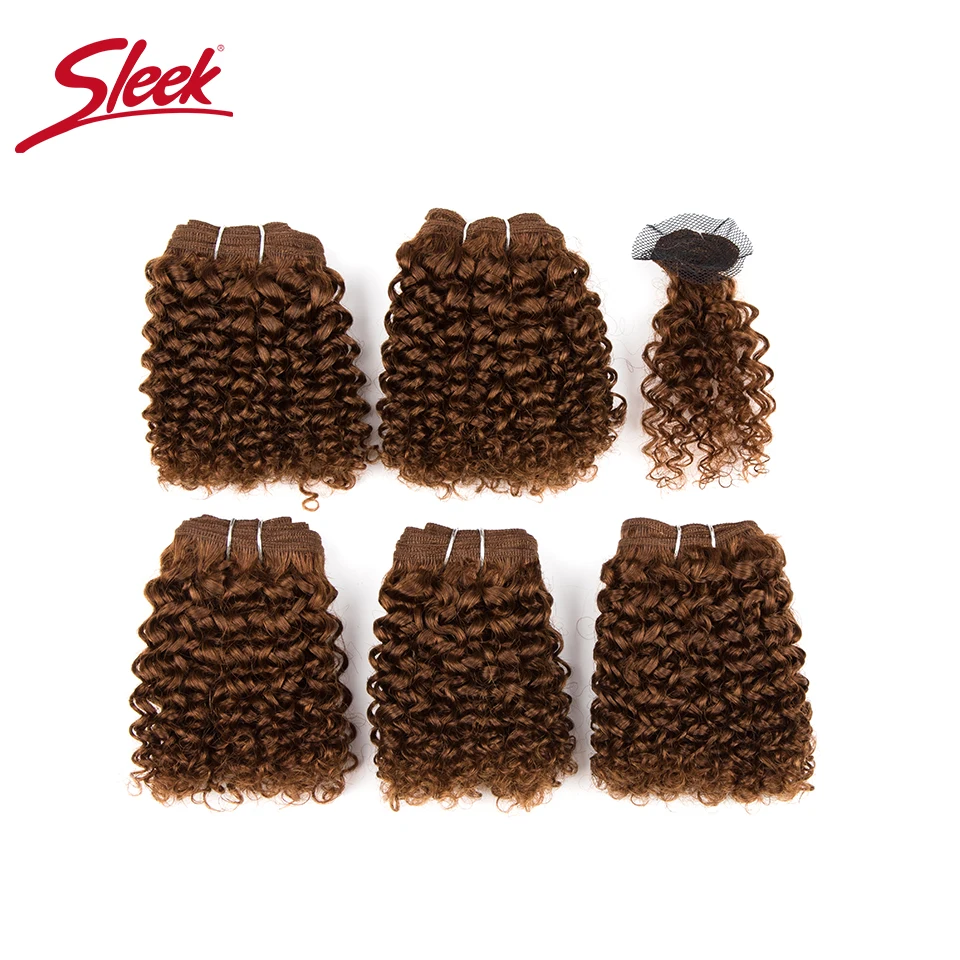 Elegante Duplo Desenhado 30 #   Vermelho borgonha 99j cor curto indiano kinky encaracolado pacotes com clocure barato 5 pacotes de cabelo remy extenso