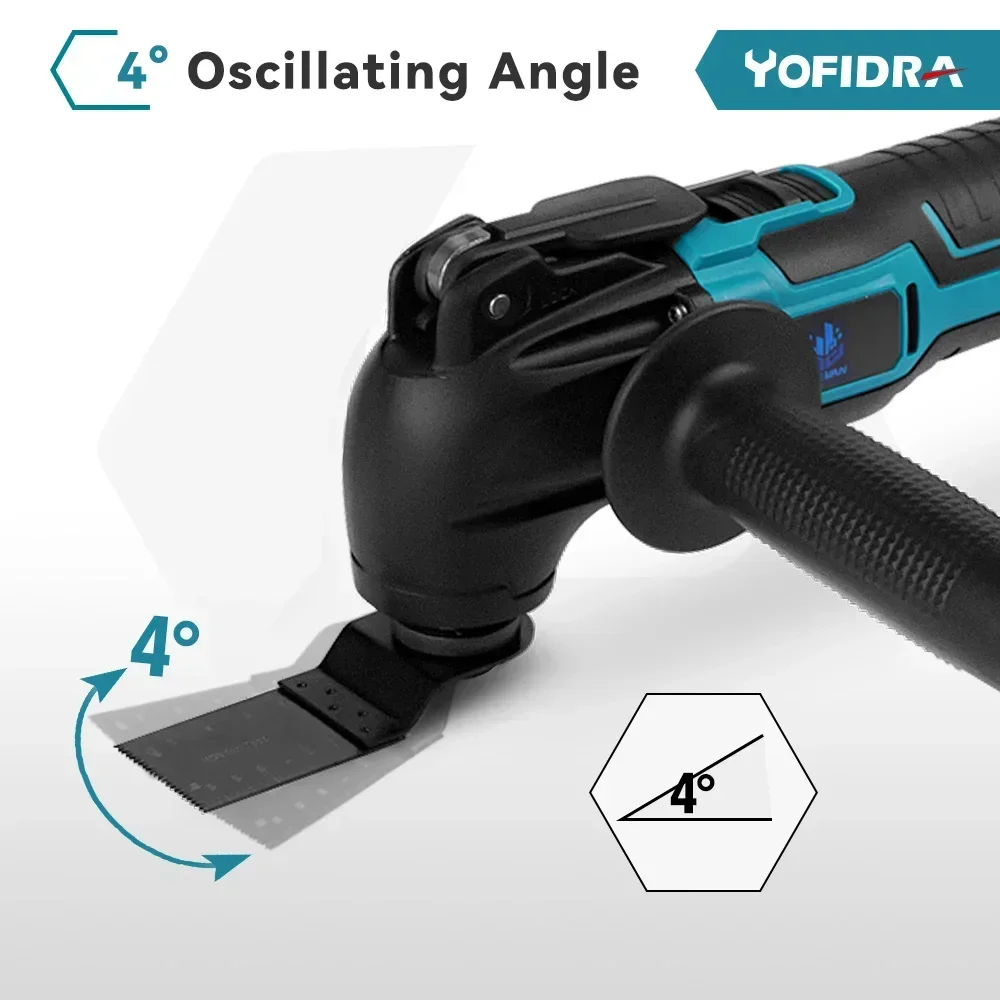YOFIDRA Oscillating MULTI FUNCTION เครื่องมือเลื่อยไฟฟ้า Trimmer พลั่วตัดไม้เครื่อง Fit สําหรับ 21V 18V แบตเตอรี่ Pins