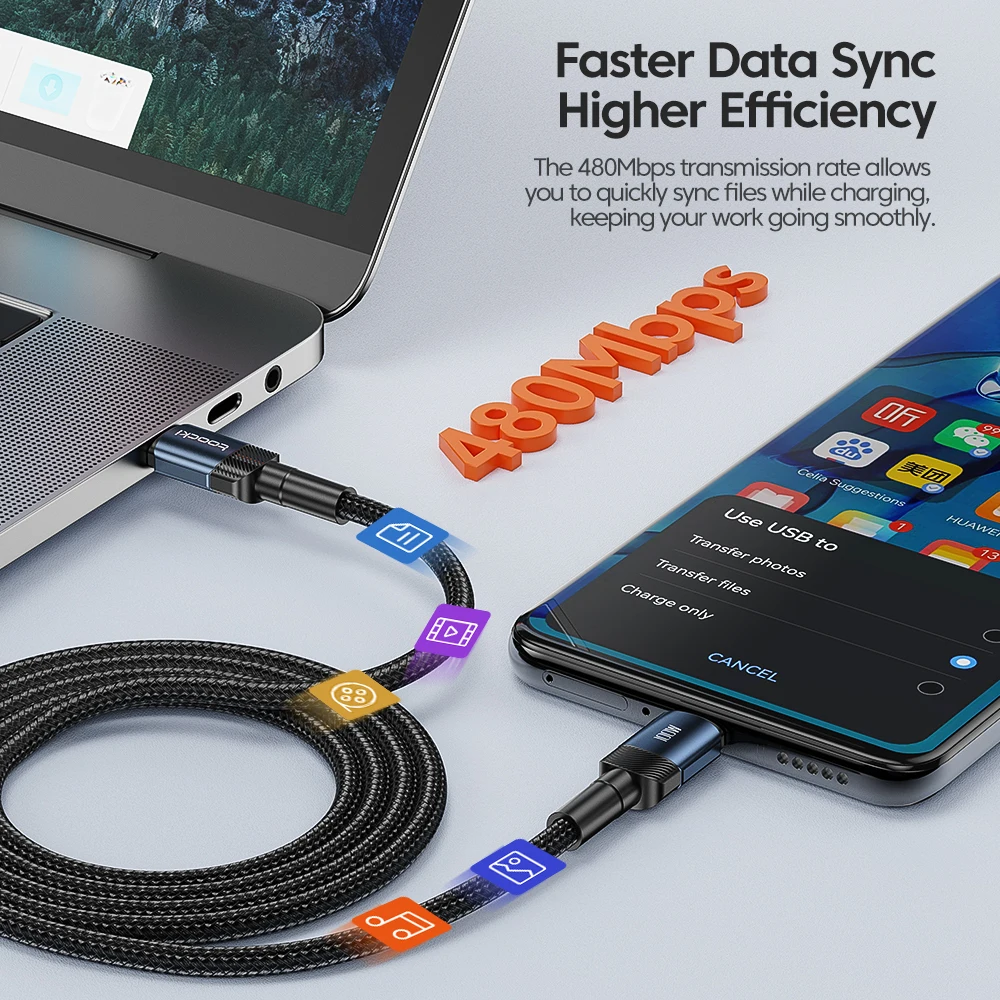 Toocki 100 Вт USB-кабель типа C к USB C PD, зарядное устройство для быстрой зарядки, шнур типа C для Macbook Samsung Xiaomi USBC, кабель 1 м, 2 м, 3 м