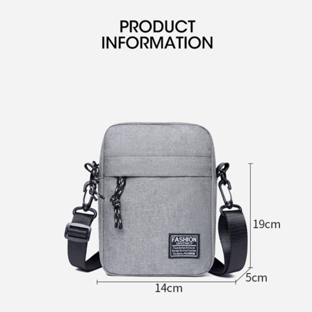 Mini bolsa de ombro de nylon masculina, bolsas monocromáticas crossbody casual e elegante, bolsa de mão retrô de negócios