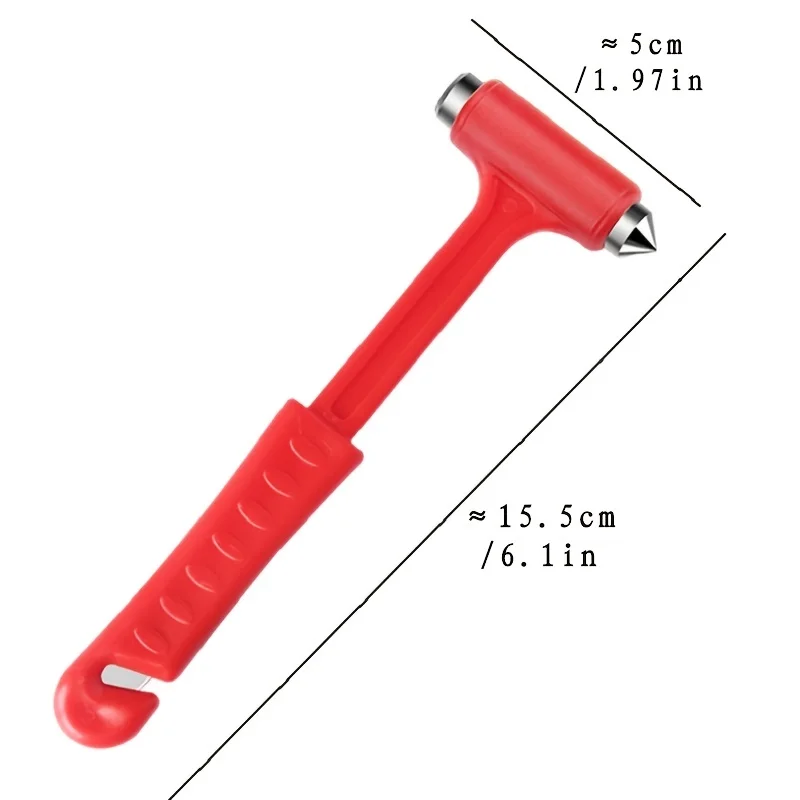2in 1 1pc Martello di sicurezza multifunzionale Interruttore per finestre Mini martello di sicurezza solido Strumento di fuga di emergenza