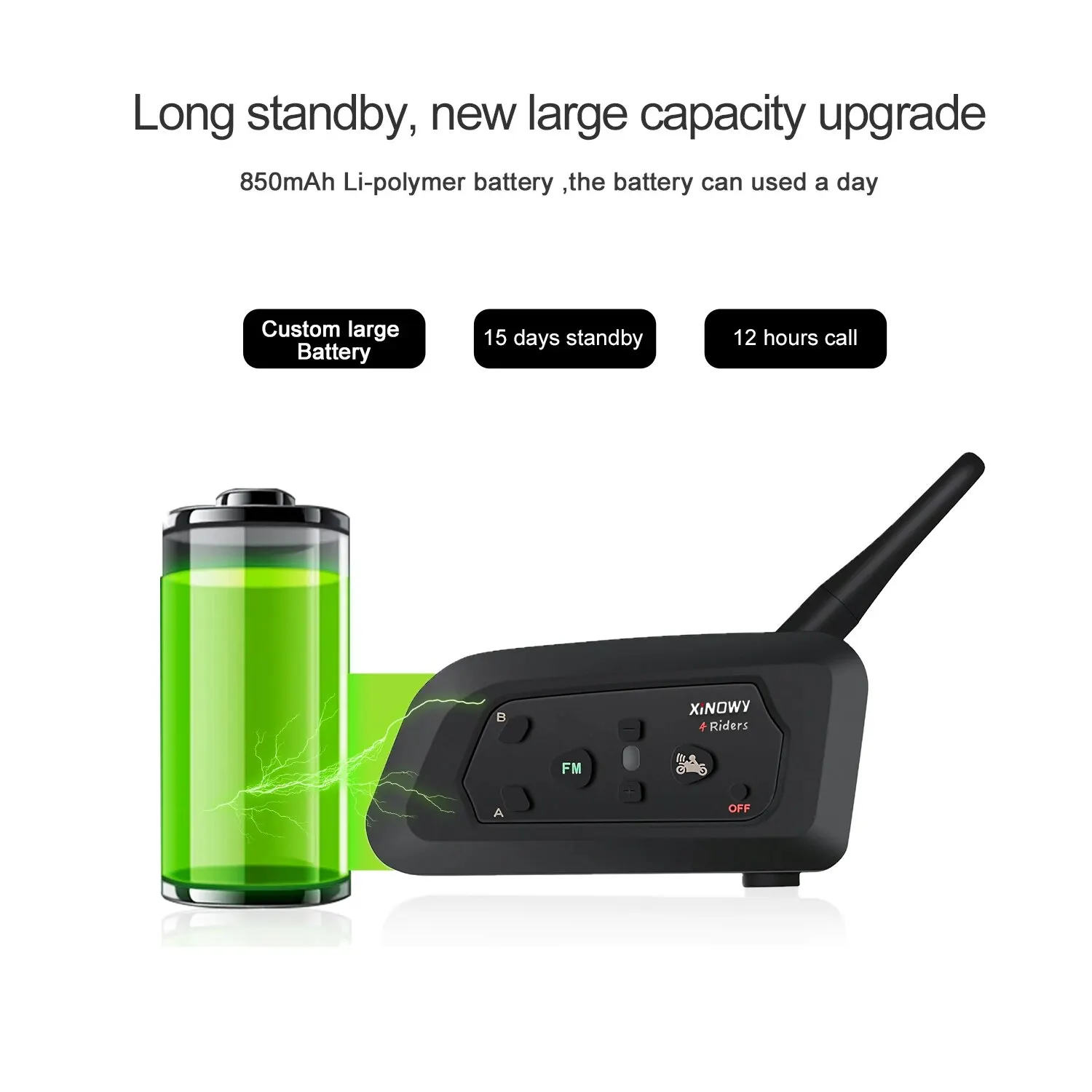 XiNOWy 4 Uds V4C árbitro auriculares Bluetooth intercomunicador Full Duplex 1200M fútbol gancho para la oreja auricular interfono con bolso