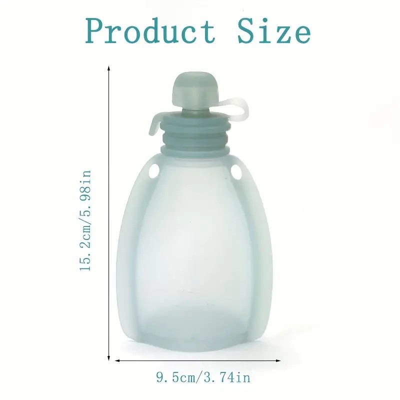 Bolsa de almacenamiento de leche portátil para bebé, bolsa de comida complementaria de silicona para recién nacido, bolsa de agua para niños, bolsa para beber plegable al aire libre para bebé