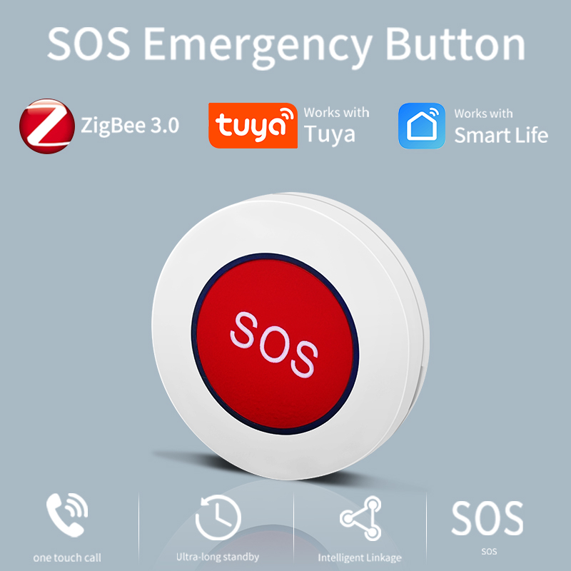 Tuya Smart ZigBee przycisk wywołania SOS bezprzewodowy opiekun Pager alarm awaryjny zadzwoń dla dzieci osoby w podeszłym wieku pilot aplikacji kontroler
