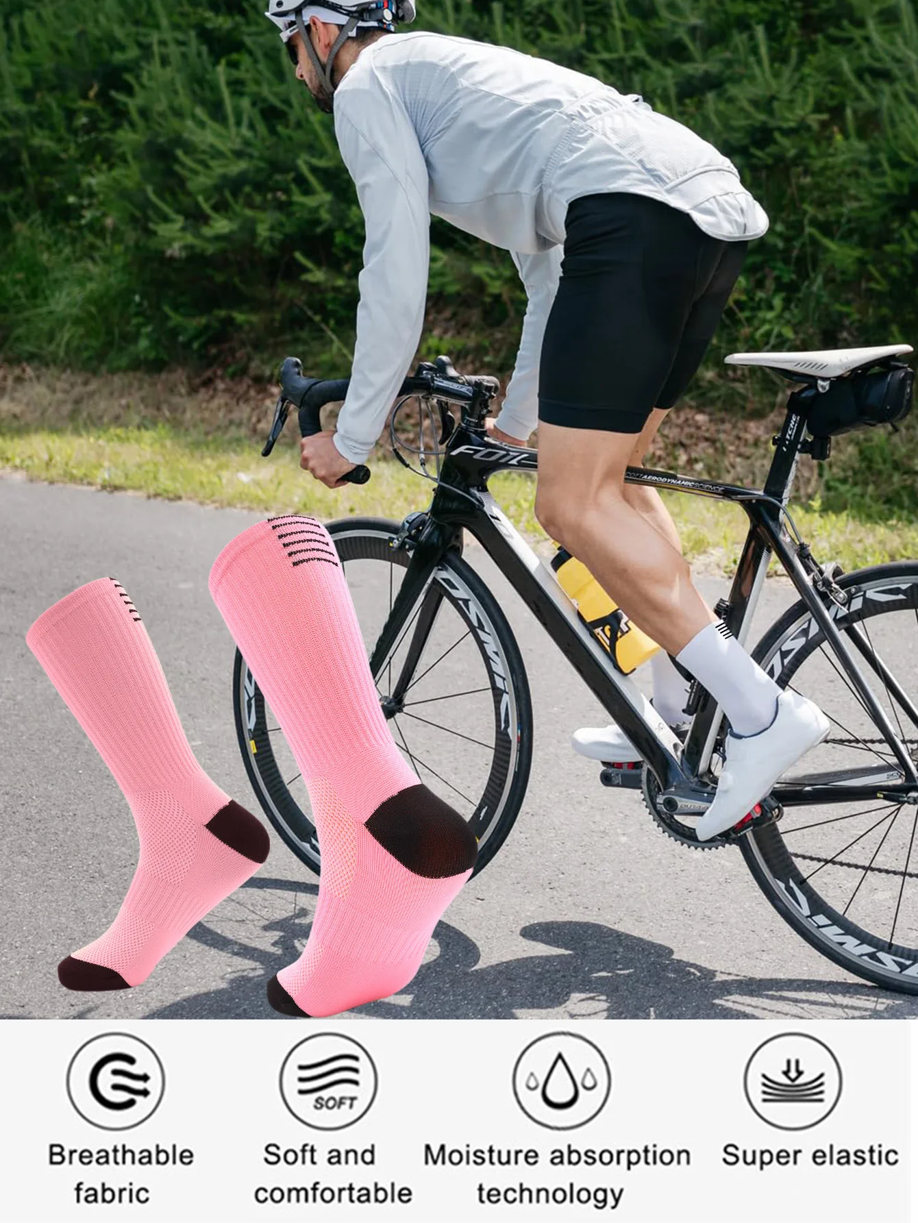 1 e 4 paia di calzini da ciclismo per prestazioni atletiche per uomo e donna, adatti per ciclismo, corsa, escursionismo, sport, palestra, tennis, golf, wor