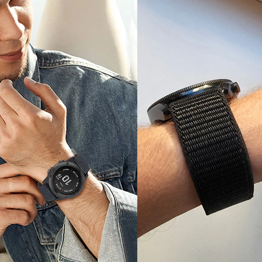26 มม.22 มม.สําหรับ Garmin Fenix E 8 47 มม.51 มม.7 7X Pro/Enduro 3 2/Epix QUICK RELEASE สร้อยข้อมือ HOOK LOOP ไนลอนกีฬานาฬิกา