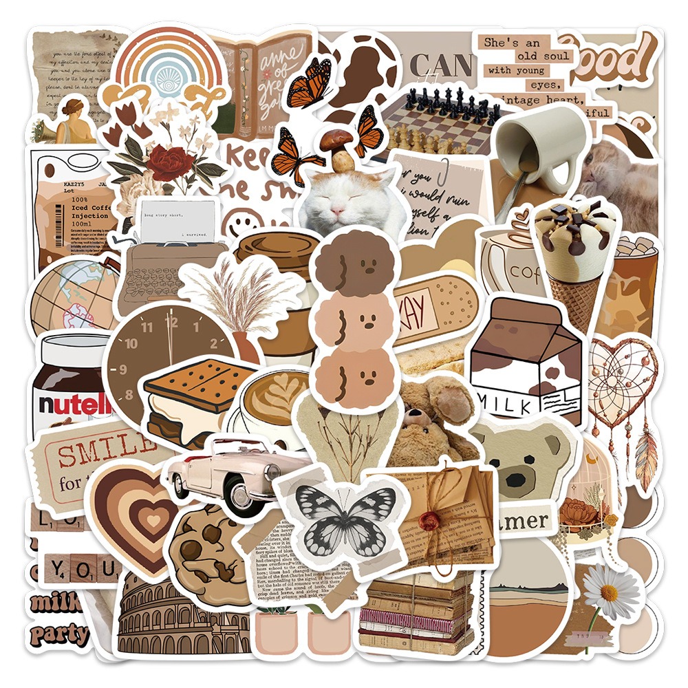 60 pçs retro arte vsco graffiti adesivos estéticos telefone parede scrapbook motocicleta à prova dwaterproof água dos desenhos animados adesivo para crianças brinquedos presentes