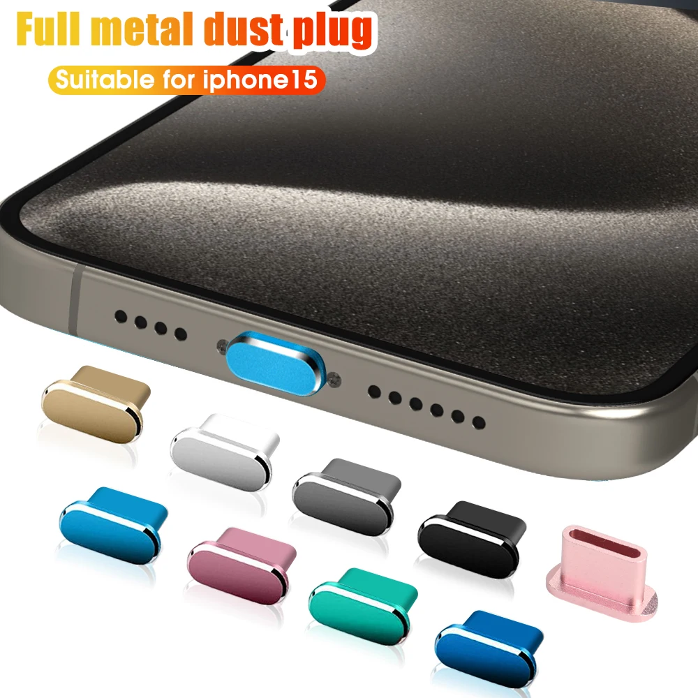 1/4 шт. металлическая пылезащитная заглушка USB типа C для iPhone 15 Pro Max Plus 15PM, защита порта зарядки типа C для мобильного телефона, крышка, пробка