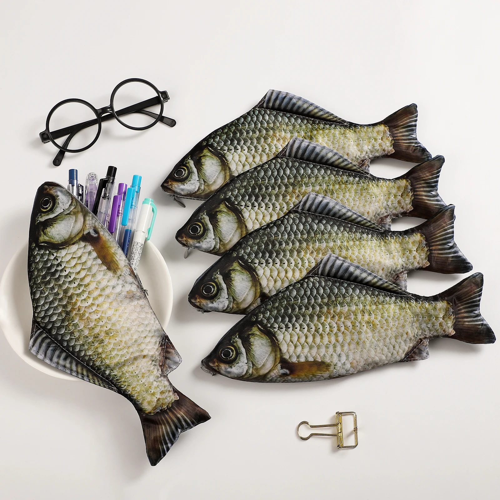 Kreative Simulierte Gesalzenen Fisch Bleistift Fall Große Kapazität Bleistifte Tasche Tasche Lustige Schule Bleistift Fällen Schreibwaren Neue