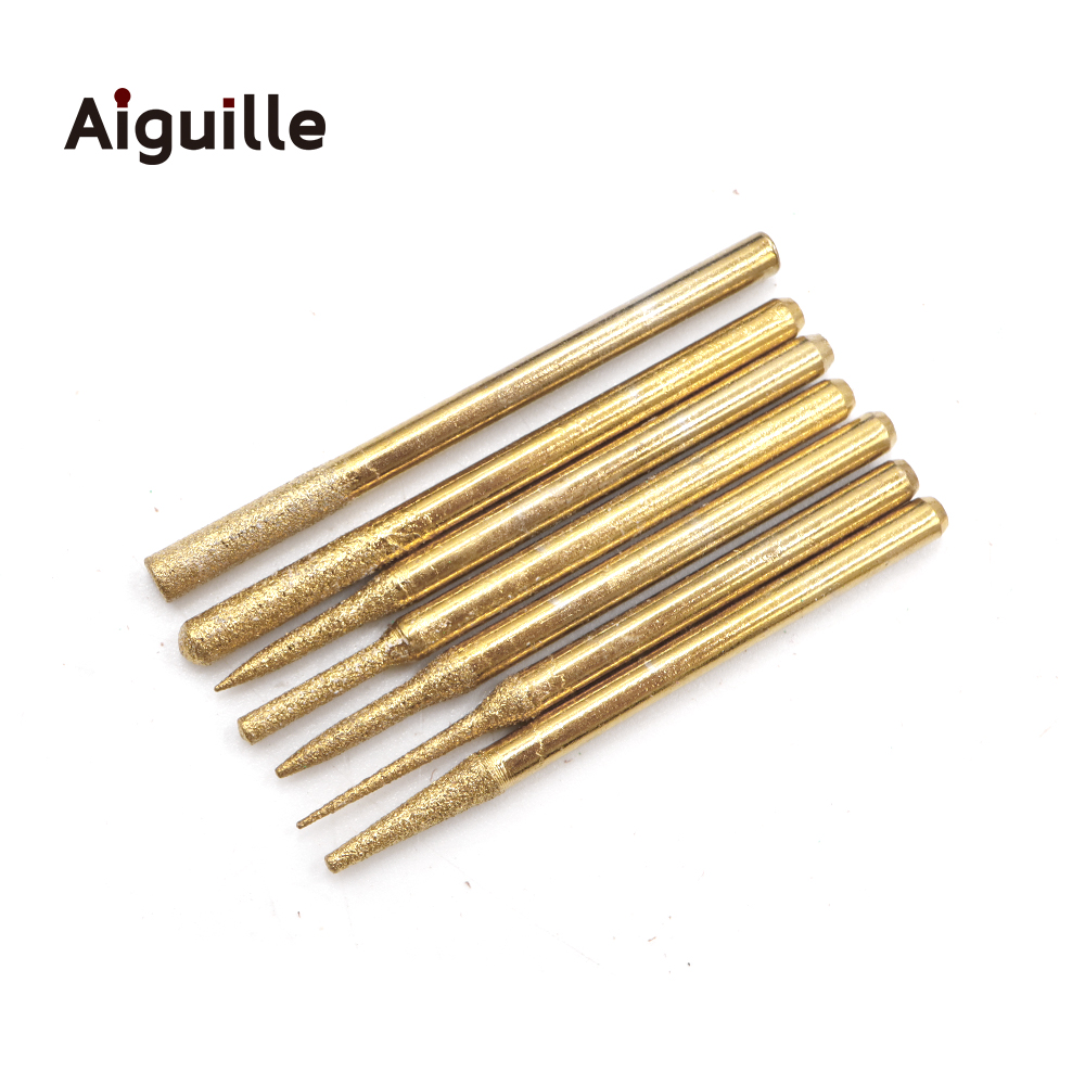 30pcs grit#120 3mmx 3mm Diamond Grinding Burr Diamond Grinding Point grinding trimming polishing points dremel Bits