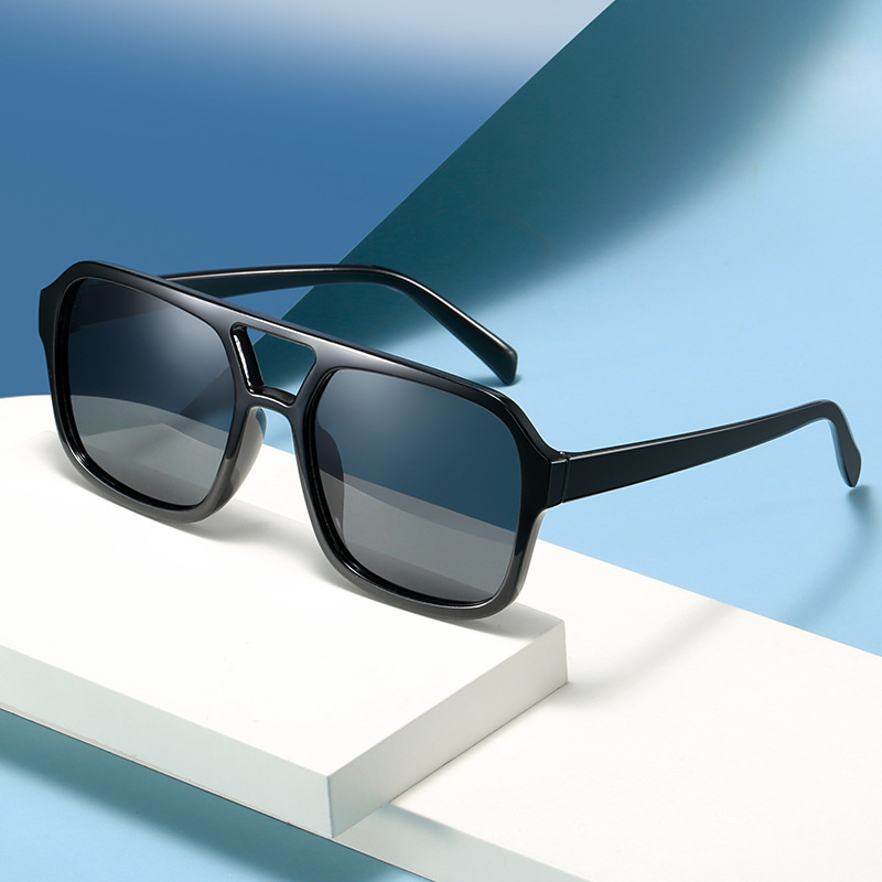 adult style, sunglasses, square Double new beam personalized Korean version, trendy sunglasses, high-end, UV resistant,