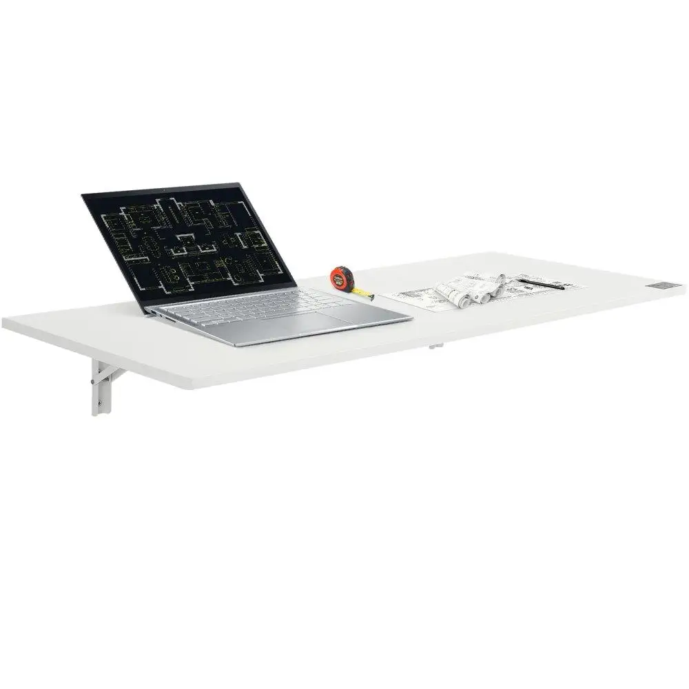 Scrivania pieghevole montata a parete per laptop, tavolo salvaspazio per ufficio domestico, postazione di lavoro portatile da 43,31 x 18,11 pollici