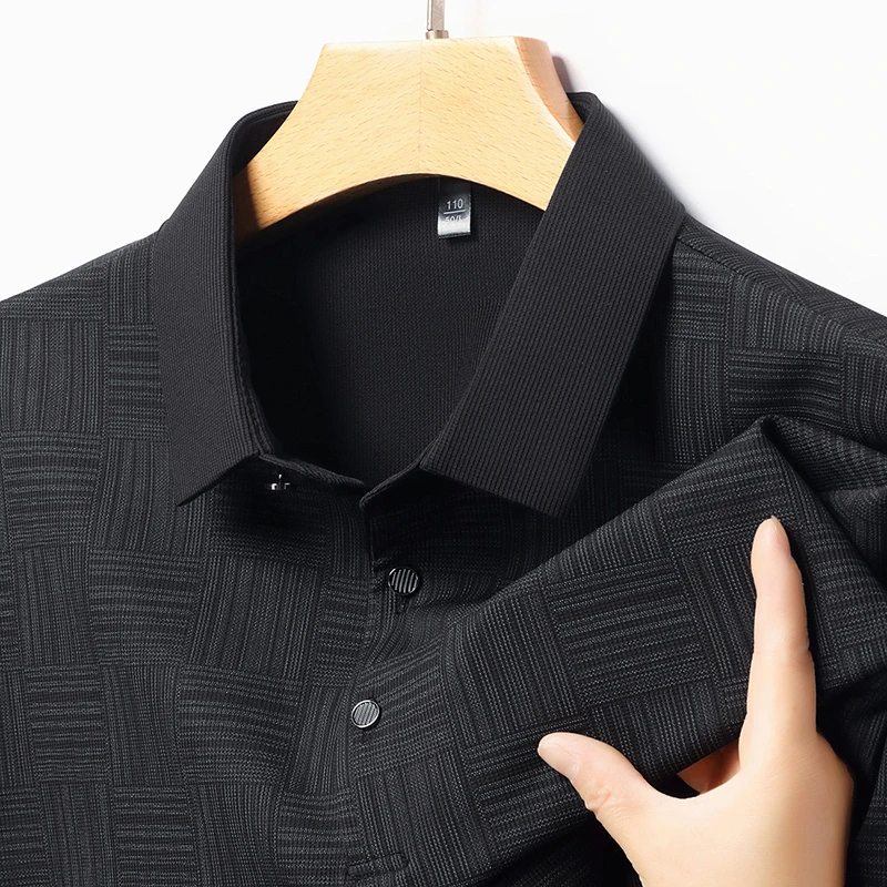 2024 Nuova camicia POLO a maniche corte casual da lavoro stampata da uomo Moda a maniche corte Top comodo e traspirante