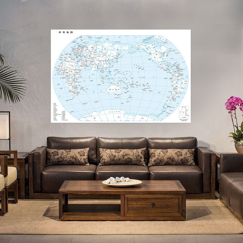 キャンバスに世界地図が付いた折りたたみ式スプレー,150x100cm,壁のポスター,家の装飾,学校の学習用品