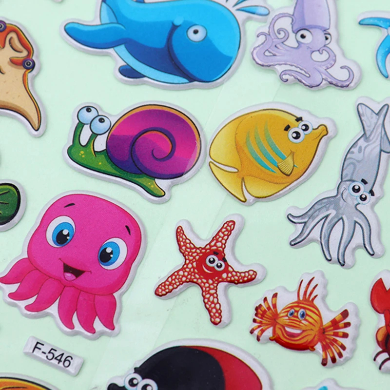 10~100PCS 3D Dinosaur Stickers for Kids Toys Home Wall Decor Cartoon Sticker Scrapbooking Notebook Diary Label decoration TMZ