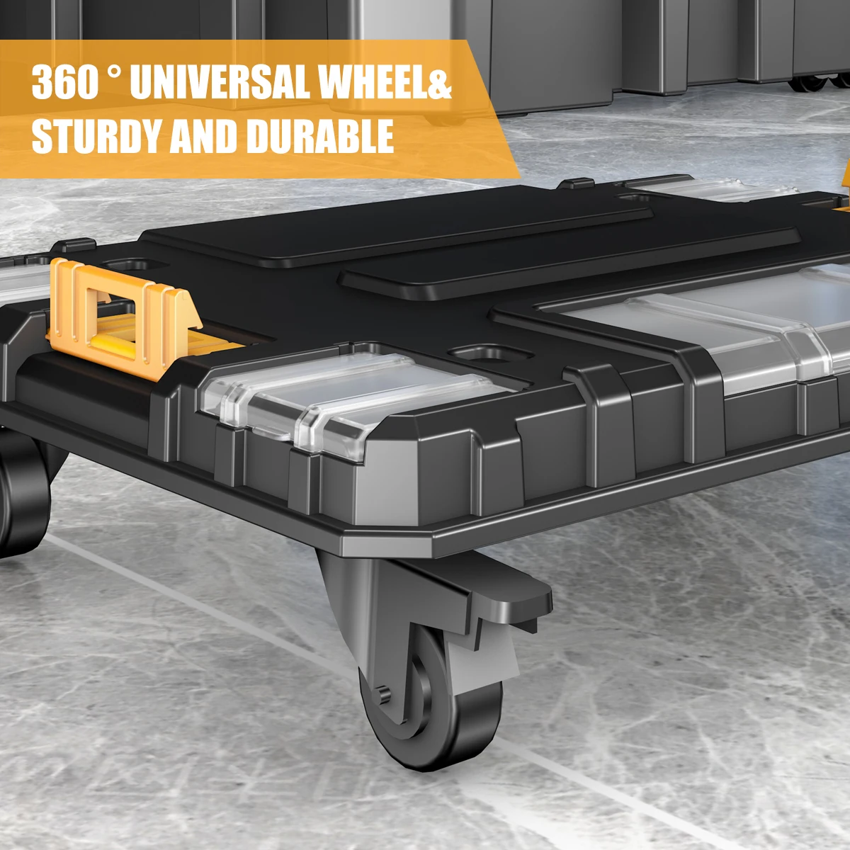AIRAJ Stackable Modular Combo Toolbox Set -Portable Combo ToolBox with Wheels for Space-Saving Modular Assembly & Easy Mobility!
