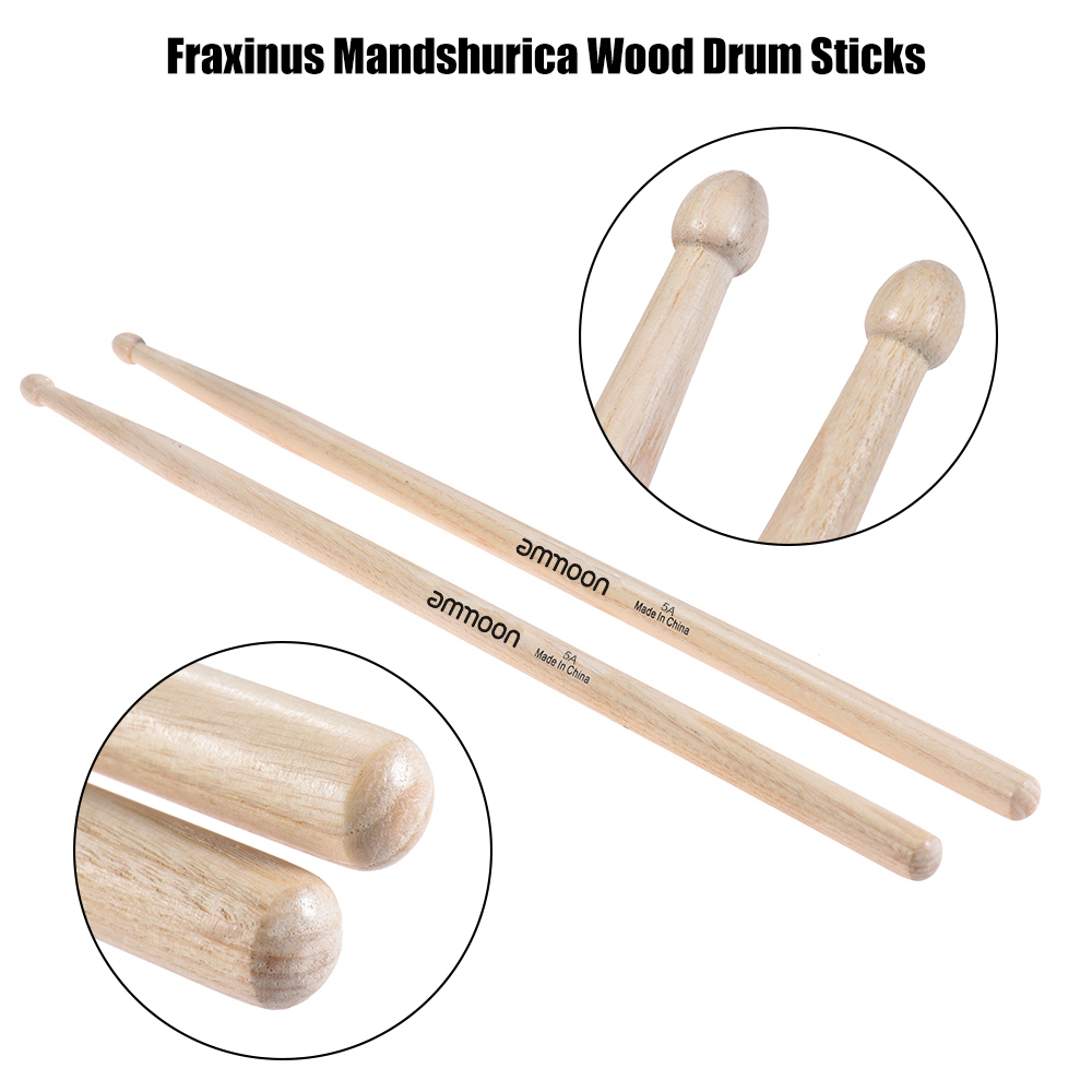 ammoon 3/12 Paar 5A Holz Drumsticks Drum Sticks Fraxinus Mandshurica Holz Drum Set Drum Percussion Instrument Zubehör