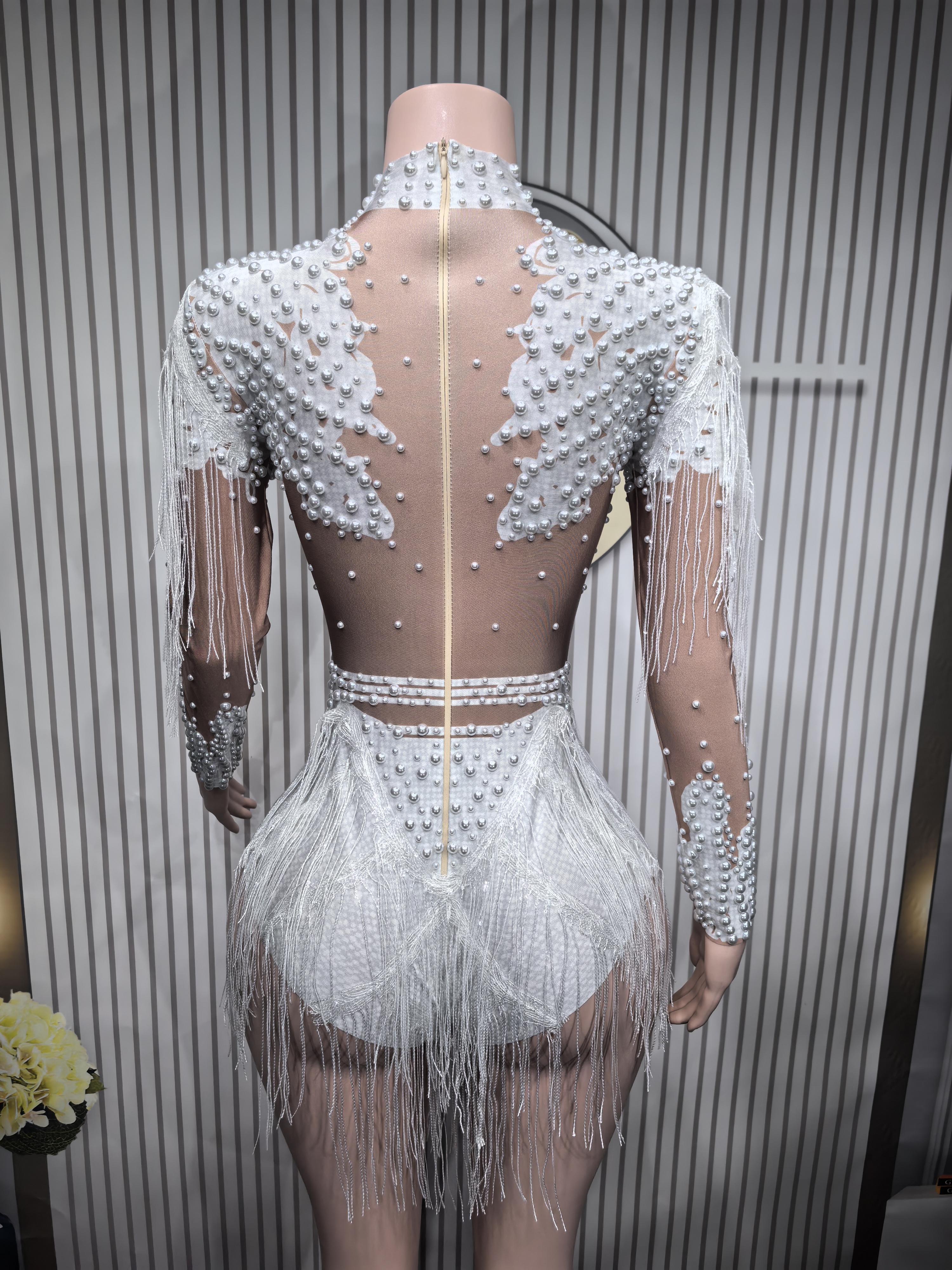 Or argent paillettes gland élastique body sexe) pôle danse latine scène porter discothèque DJSinger danseur Performance Costume Q025