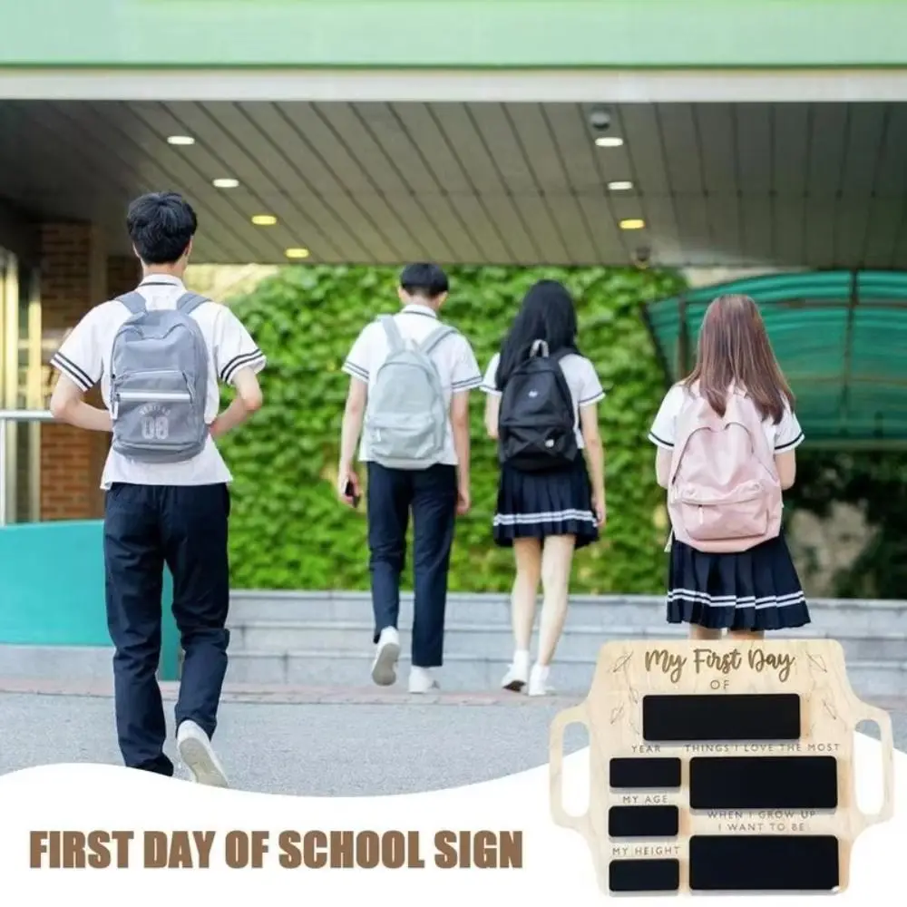 Wooden First Day Of School Sign Reusable With Handle Memory Photo Board Personalized My First Day Blackboard Nursery Preschool