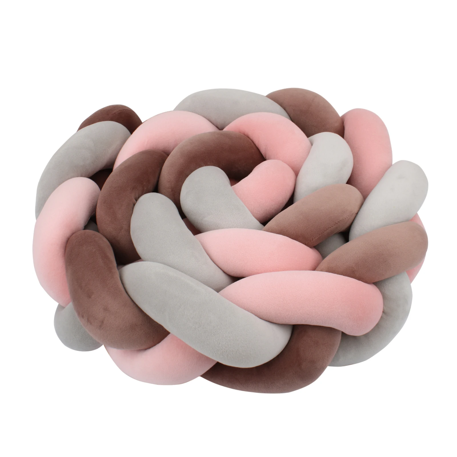 Parachoques para cama de bebé de 1m/2m/3m/4m, Protector de cuna para bebé recién nacido, almohada trenzada con nudo, cojín, parachoques anticolisión para cuna