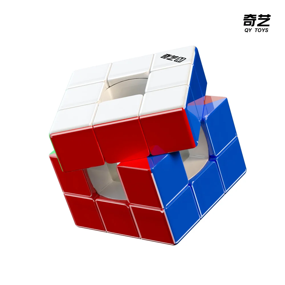 [JudyCube] Qiyi Racing Void Cube Магнитный УФ-волшебный скоростной куб Игрушки-непоседа без наклеек Cubo Magico Puzzle Qiyi Hollow 3x3 M