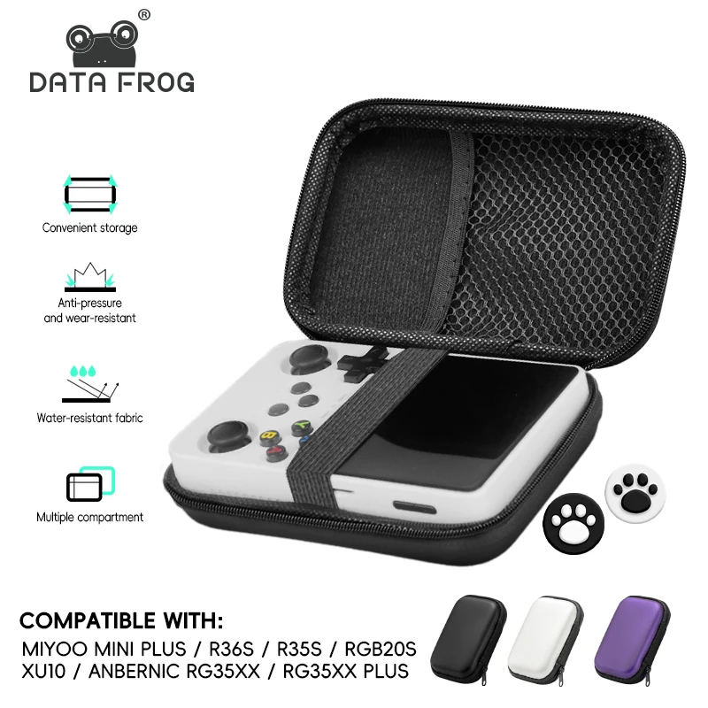 Data Frog-funda Retro Para R36S, bolsas de videojuegos, funda EVA para RG35XX, R35S, Miyoo Mini Plus, bolsa protectora fundada