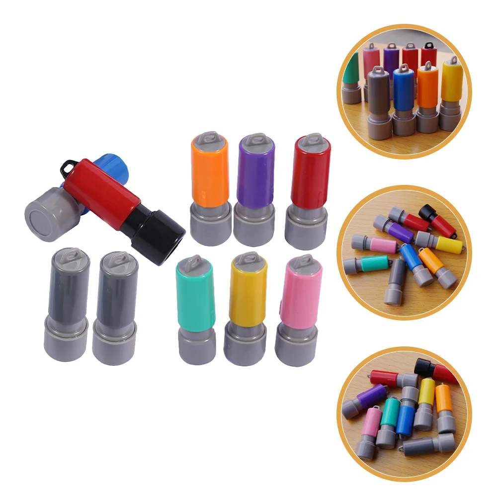 10 ชิ้นซีลกรณี Self Ink แสตมป์วันหยุด DIY พร้อม Pad เปล่าซีลขนาดเล็กชื่อทําเครื่องมือ