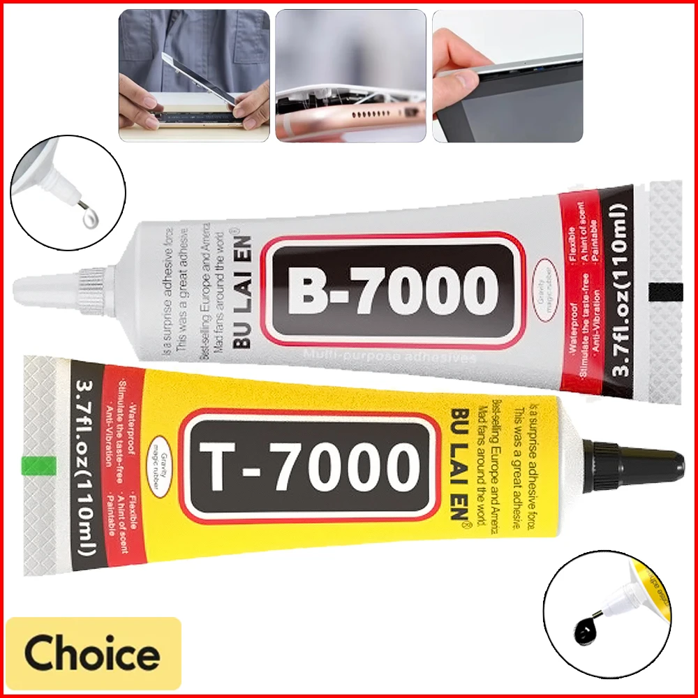 1/5Pcs B7000 กาวโทรศัพท์มือถือหน้าจอ Superglue T-7000 กาวโทรศัพท์กาวแก้วซ่อมจุดเพชรเครื่องประดับ DIY กาวเครื่องมือ
