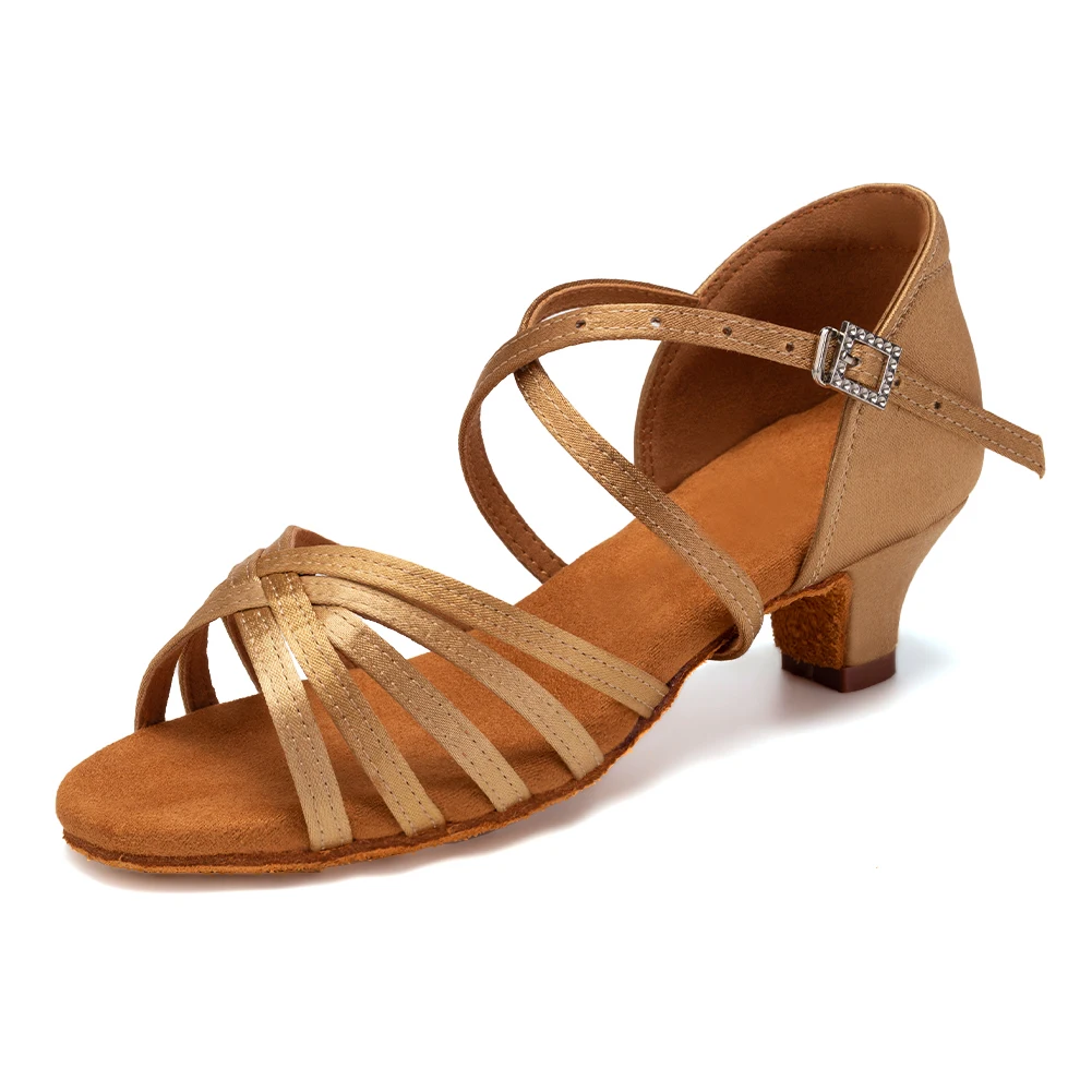Buty do tańca latynoamerykańskiego dla dziewczynek Kobiety Buty do tańca towarzyskiego Modern Tango Salsa Buty treningowe na średnim obcasie