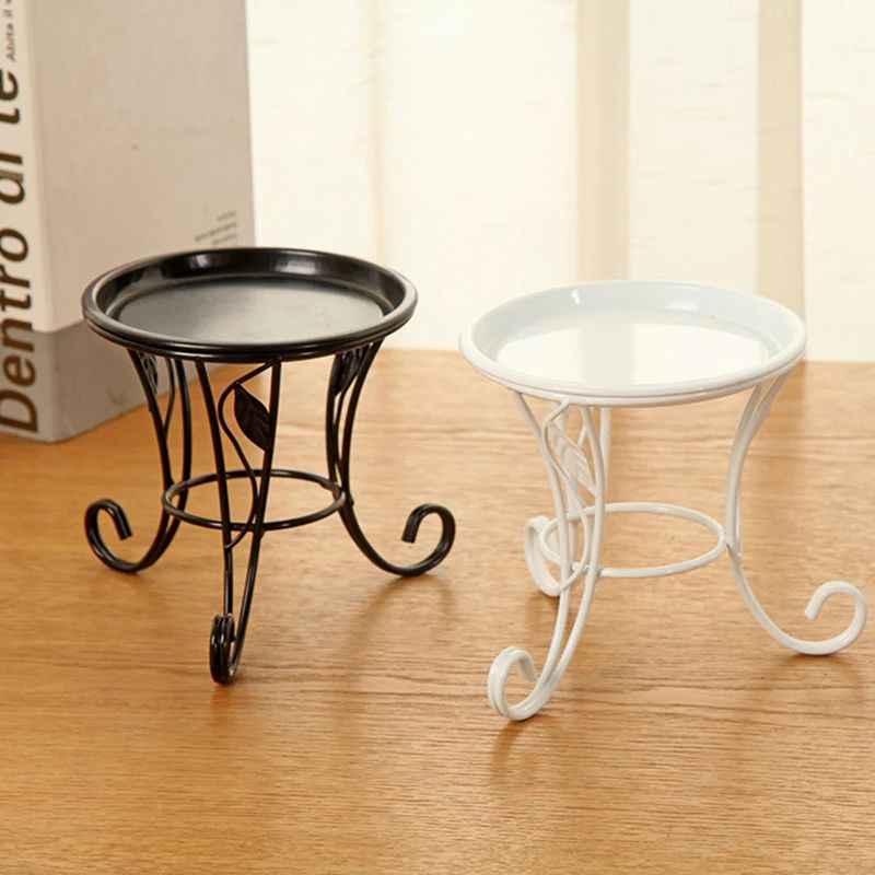 Металлические комнатные подставки для растений, высотой 13,5 см, винтажный угловой подставка для растений и стеллаж для растений для улицы, сада, черный