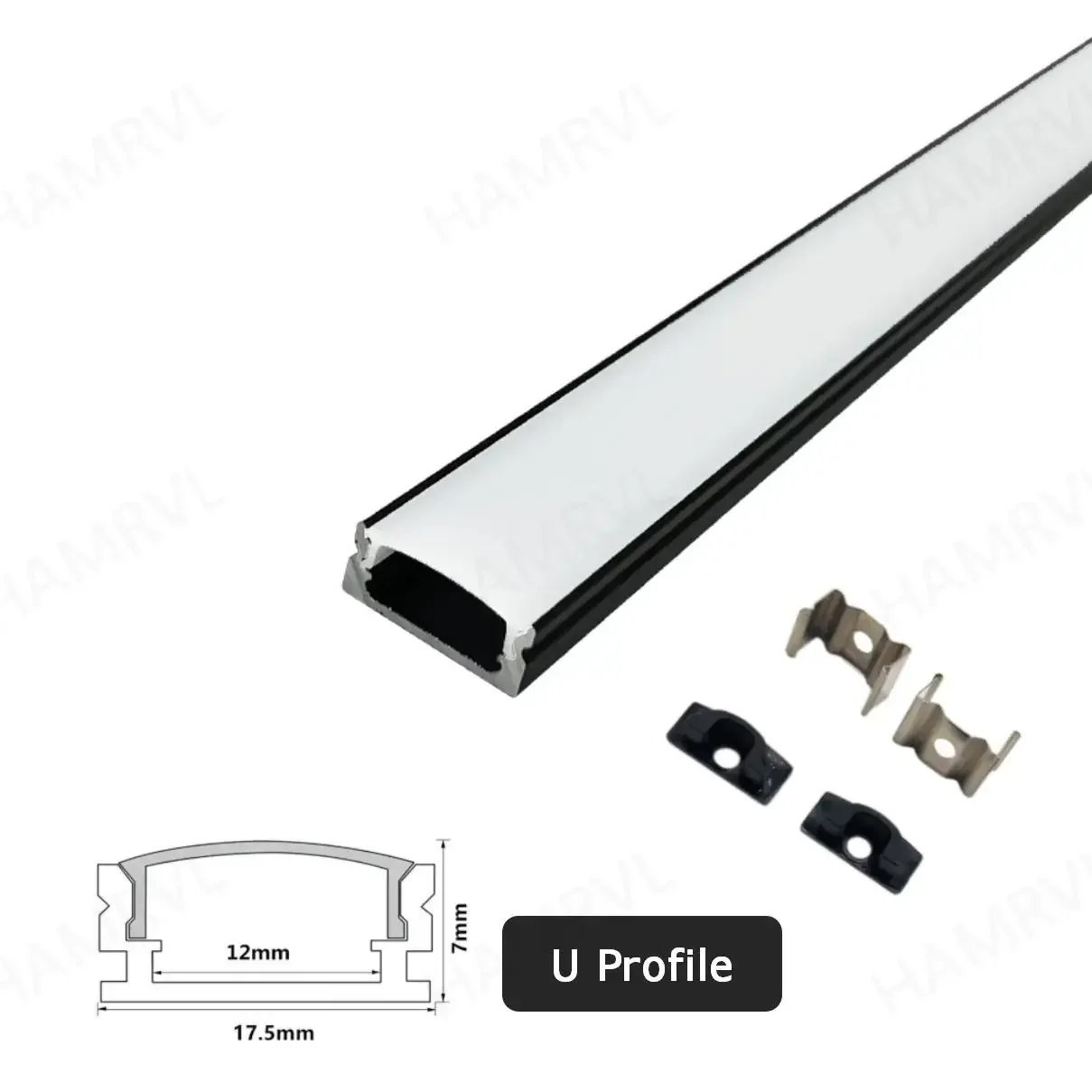 2–30 Stück/Packung LED-Aluminiumprofil, 0,5 m/Stück, U/V-Form, geeignet für 8–12 mm LED-Lichtleisten, Gehäuse, Kanal, Dekormaterialien