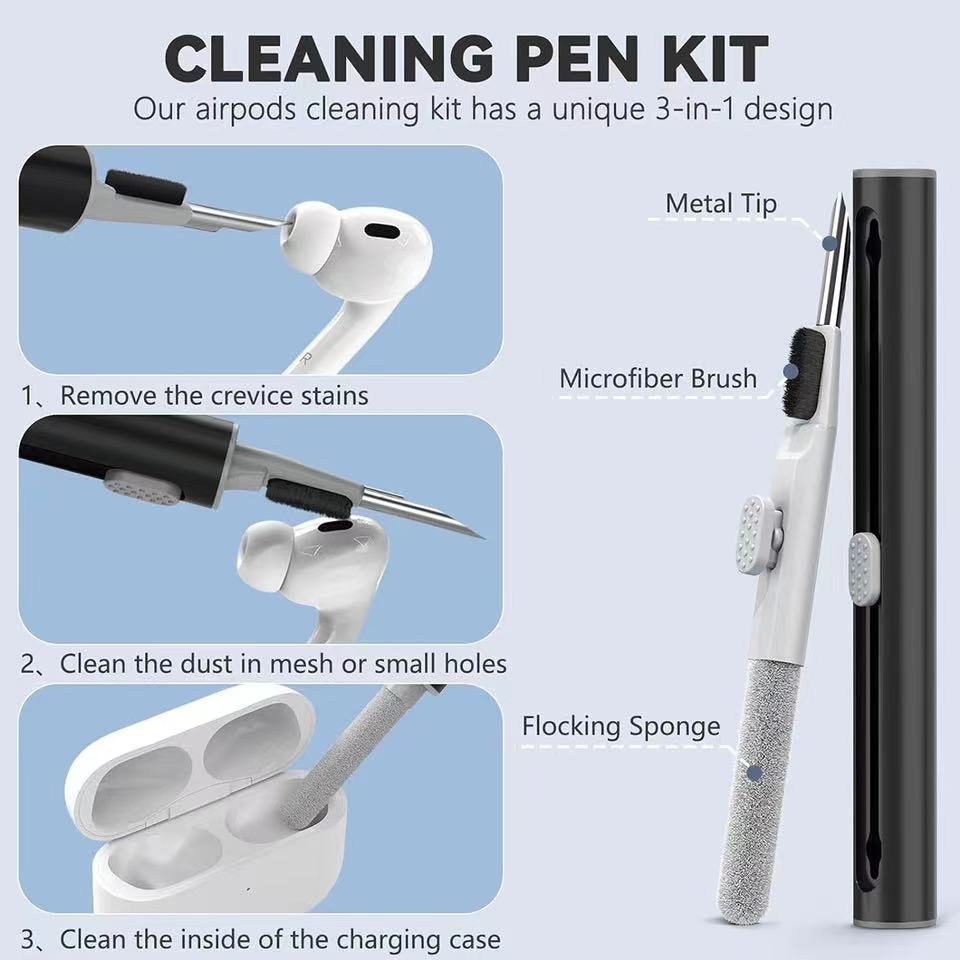 Funda AirPods Pro con Kit de limpieza Funda protectora de silicona suave para Apple AirPod Pro 2.a y 1.a generación Funda para mujeres y hombres