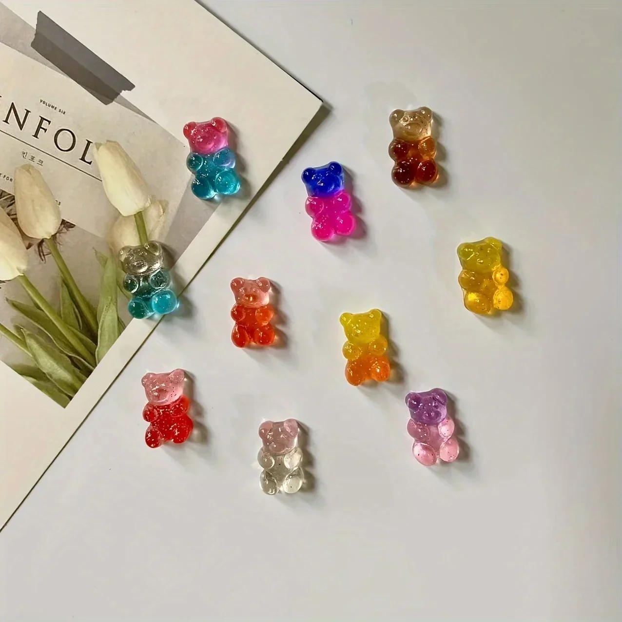 10 ชิ้นหมีหวานแม่เหล็กตู้เย็นแม่เหล็กกระดานดําและไวท์บอร์ดสติกเกอร์ภาพข้อความแม่เหล็กสติกเกอร์แม่เหล็ก